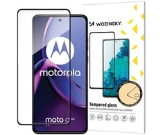 Wozinsky Grūdintas stiklas 9H viso ekrano Motorola Moto G84 su juodu Full Glue rėmeliu