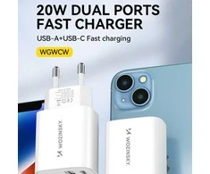 Įkroviklis Wozinsky (WGWCW) (1xUSB-C;1xUSB 3A 20W) baltas