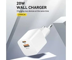 Wozinsky CMWCW 20W USB-C / USB-A laidinis įkroviklis – baltos spalvos