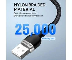 Wozinsky WNBAL1 USB-A / Lightning 2.4A kabelis 1 m – juodos spalvos