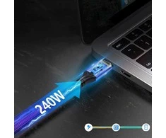Kabelis Wozinsky WPS2-UY41S USB-C Thunderbolt 4 240W 2m 4K – juodos spalvos