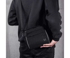 Wozinsky bicycle handlebar bag bike shoulder bag juodos spalvos (WBHBB-01)
