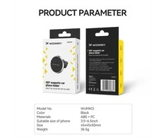Wozinsky WUMKO magnetinis telefono laikiklis for car air vent – juodos spalvos