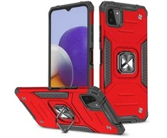 Dėklas Wozinsky Šarvuotas dėklo dangtelis + magnetinis laikiklis Samsung Galaxy A22 4G Ring Armor raudonas