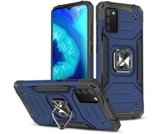 Dėklas Wozinsky Šarvuotas korpuso dangtelis + magnetinis laikiklis Samsung Galaxy A03s Ring Armor mėlynas