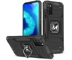Dėklas Wozinsky Šarvuotas dėklo dangtelis + magnetinis laikiklis Samsung Galaxy A03s Ring Armor juodas