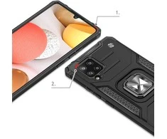 Dėklas Wozinsky Armored dėklo dangtelis + magnetinis laikiklis Samsung Galaxy A42 5G Ring Armor rožinė