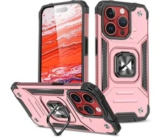 Wozinsky Pancerne etui su laikikliu na palec do iPhone 15 Pro Max Ring Armor rožinė złoto