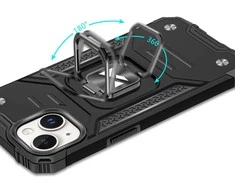 Wozinsky Ring Armor dėklas iPhone 15 Plus su žiedu ir stovu – auksinis