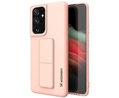 Wozinsky silikoninis dėklas su stovu „Samsung Galaxy S21 Ultra 5G Kickstand Case“, rožinis