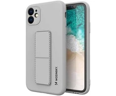 Dėklas Wozinsky Wozinsky Knickstand Case Lankstus silikonas atveju su "iPhone 12 Pro Max stovas pilkas
