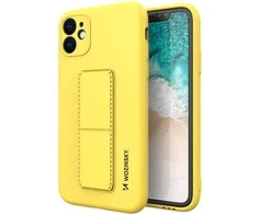 Dėklas Wozinsky Wozinsky Knickstand Case Lankstus silikono atveju su "iPhone 12 Pro stendas Max geltona