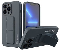 Dėklas Wozinsky Silikonowe etui su podstawką iPhone 13 Pro Max Kickstand Case tamsiai mėlyna