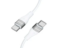 Wozinsky WSTCC1 USB-C / USB-C PD 65W kabelis 1 m long – baltos spalvos