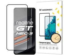 Wytrzymałe grūdintas stiklas 9H na cały ekran Realme GT Neo 3 su ramką Case Friendly juoda