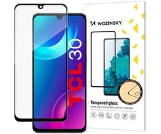 Wozinsky Durable grūdintas stiklas 9H viso ekrano TCL 30 su rėmeliu Case Friendly juoda