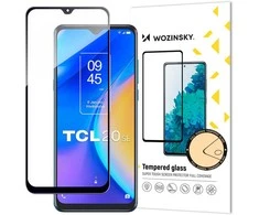 Wozinsky Wytrzymałe grūdintas stiklas 9H na cały ekran TCL 20 SE su ramką Case Friendly juoda
