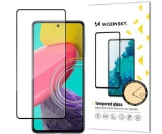Wozinsky Durable grūdintas stiklas 9H viso ekrano Samsung Galaxy M53 5G su rėmeliu Case Friendly juoda