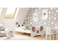 Luco Bonideco Vaikiška lova Animals su čiužiniu 144 cm x 80 cm x 70 cm, meškiukas