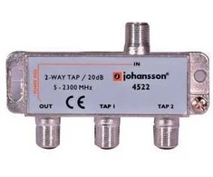 Šakotuvas Dviejų krypčių čiaupas 5-2300 MHz Johansson 4522 20dB