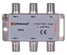 4 krypčių čiaupas 5-2300 MHz Johansson 4543 25dB