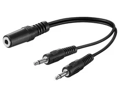 Garso adapteris 1x gn - 2x wt lizdas 3,5 mm 20 cm Goobay
