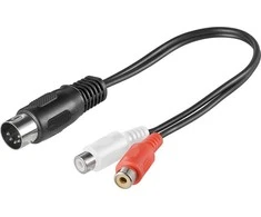 Garso adapteris DIN 5 kontaktų kištukas - 2x RCA Cinch Goobay