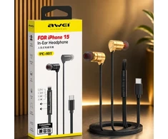 Ausinės dokanałowe AWEI PC-18T USB-C auksinė