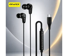 Ausinės dokanałowe AWEI PC-21T USB-C Juoda