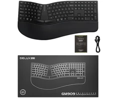 Belaidė ergonominė klaviatūra GM909, balta