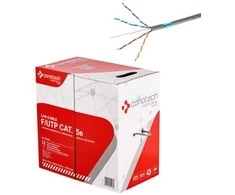 Conotech Susuktos poros LAN kabelis, cat.5e, F/UTP, 305m, CU, ekranuotas, pilkas, vidinis