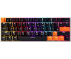 „Delux KM36 RGB“ mechaninė klaviatūra, juodos ir oranžinės spalvos.