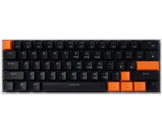 „Delux KM36 RGB“ mechaninė klaviatūra, juodos ir oranžinės spalvos.