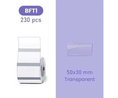 Etiketės B serijos Niimbot 50x30 mm 230 vnt. permatomos