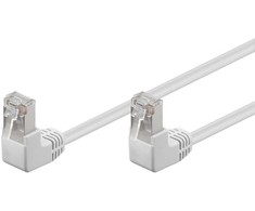 Goobay LAN Patchcord Kabelis CAT 5E F/UTP 2x90 Baltas 3m