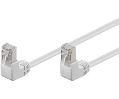 Goobay LAN patchcord kabelis CAT 5E F/UTP 2x90 Baltas 0,5 m