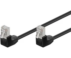 Goobay Kabelis LAN Patchcord CAT 5E F/UTP 2x90 JUODA 2m