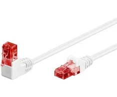 Goobay Trumpas kabelis LAN Patchcord CAT 6 U/UTP 1x90 Baltas 1m