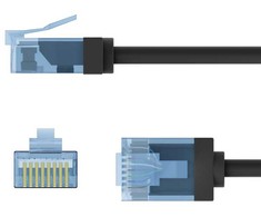 Goobay CAT 6A EXTRA FLEX Patchcord LAN laidas, juodas, 0,5 m