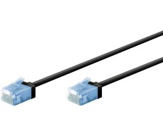 Goobay CAT 6A EXTRA FLEX Patchcord LAN laidas, juodas, 0,15 m