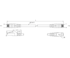 Goobay Kabelis LAN Patchcord CAT 6A S/FTP Raudona 7,5m