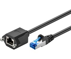 „Goobay“ CAT 6A prailginimo kabelis S/FTP (PiMF), Juodas - Kabelio ilgis 1,5 m