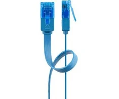 Wentronic Goobay CAT 6A plokščias jungties kabelis, U/UTP, mėlynas – laido ilgis 3 m