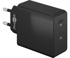Įkroviklis jungiama į tinklą 2x USB-C 36W PD Goobay Juoda