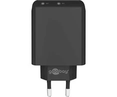 Įkroviklis jungiama į tinklą 2x USB-C 36W PD Goobay Juoda