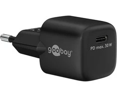Įkroviklis jungiama į tinklą USB-C PD GaN 30W Goobay Juoda