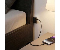 Goobay įkroviklis dvigubas USB-C PD GaN greitas įkroviklis 90 plokščias (65W) juodas