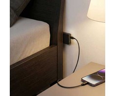 Goobay įkroviklis dvigubas USB-C PD GaN greitas įkroviklis 90 plokščias (65W) juodas