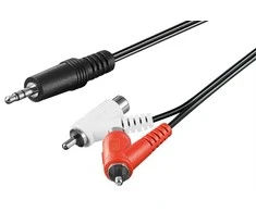 Wentronic Kabelis garso lizdas 3,5 mm - 2x RCA gn/wt Goobay 1,5 m