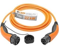 Kabelis EV PHEV Type 2 LAPP 22kW 32A oranžinė 7m